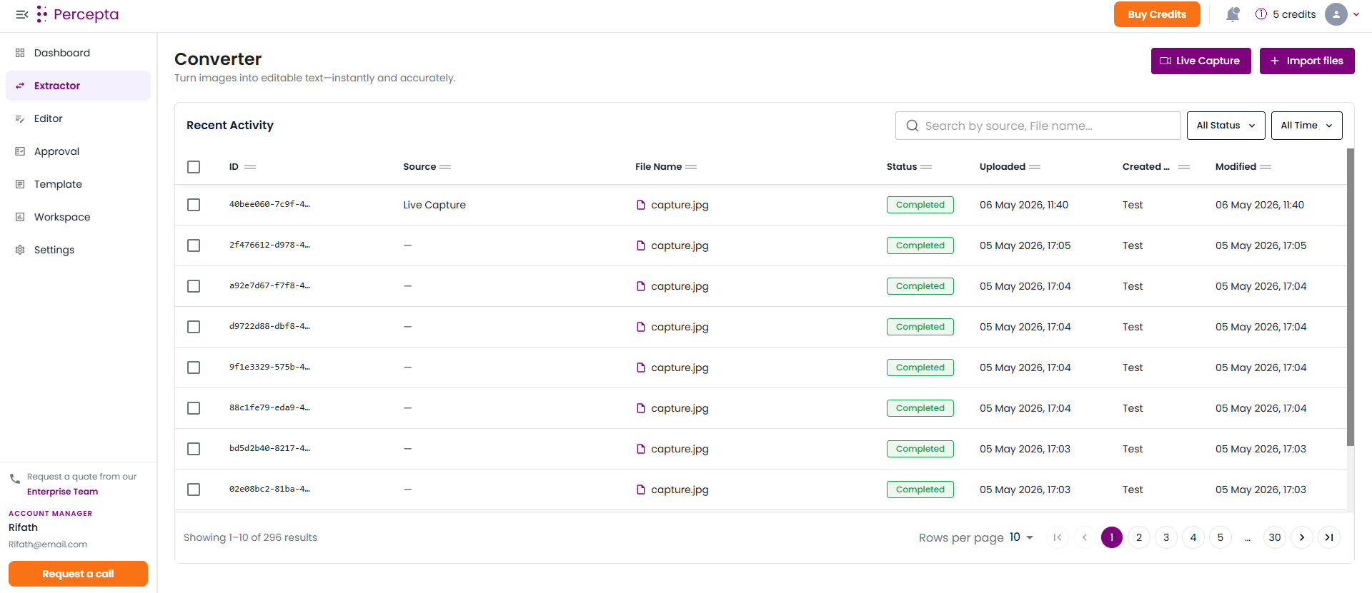 Extractor home page