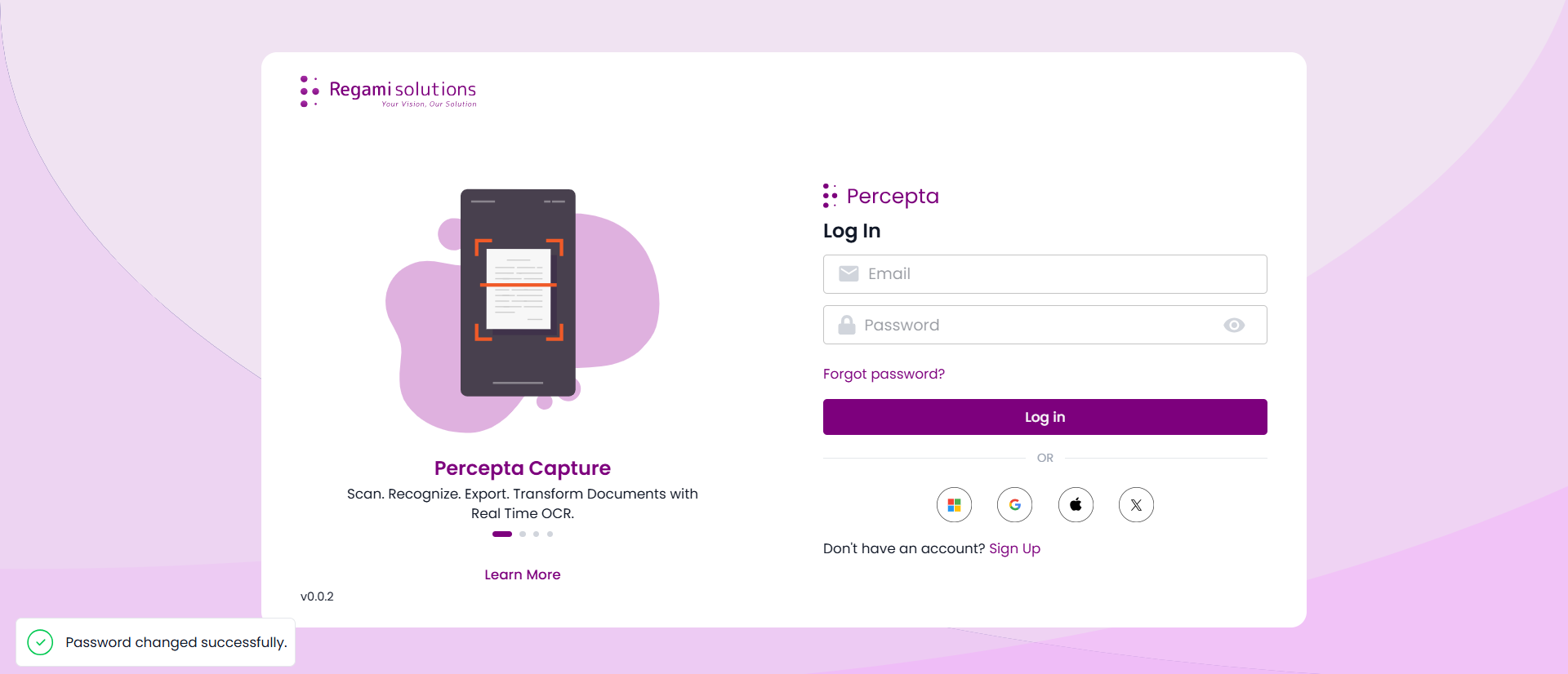 login page